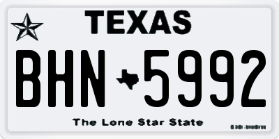 TX license plate BHN5992