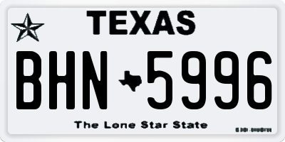TX license plate BHN5996
