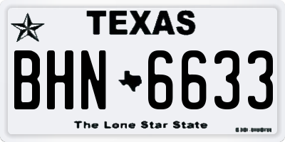 TX license plate BHN6633