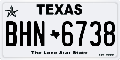 TX license plate BHN6738