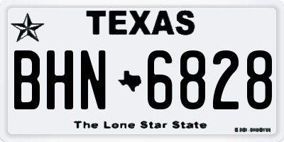 TX license plate BHN6828