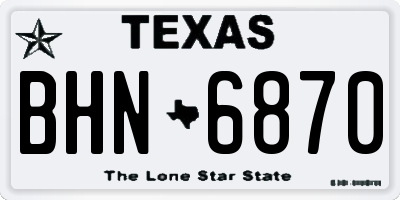 TX license plate BHN6870