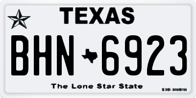TX license plate BHN6923