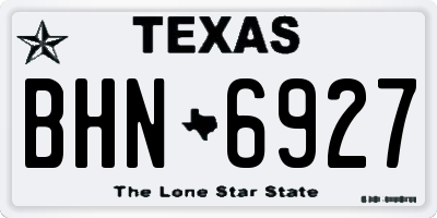 TX license plate BHN6927