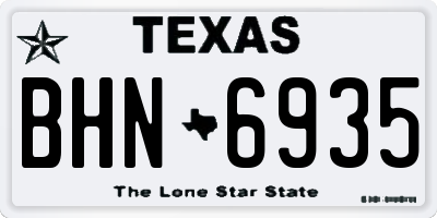 TX license plate BHN6935