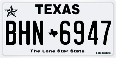TX license plate BHN6947
