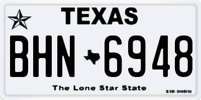 TX license plate BHN6948