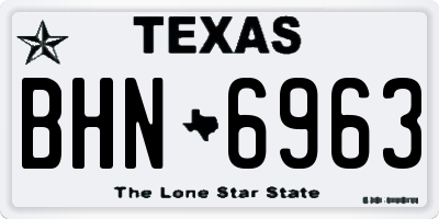 TX license plate BHN6963