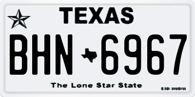 TX license plate BHN6967