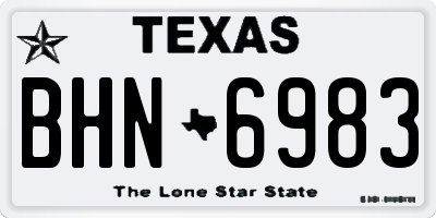 TX license plate BHN6983