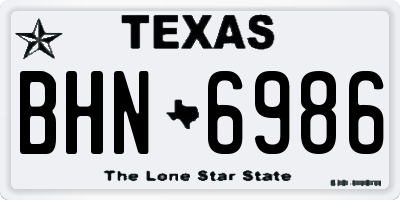 TX license plate BHN6986