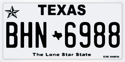 TX license plate BHN6988