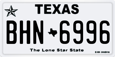 TX license plate BHN6996
