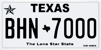 TX license plate BHN7000