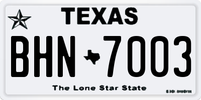 TX license plate BHN7003