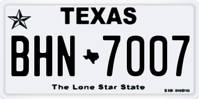 TX license plate BHN7007