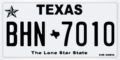TX license plate BHN7010