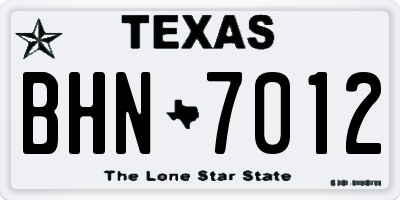 TX license plate BHN7012