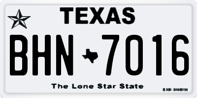 TX license plate BHN7016