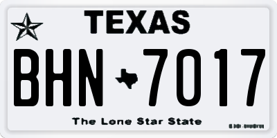 TX license plate BHN7017