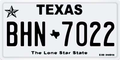 TX license plate BHN7022