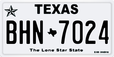 TX license plate BHN7024