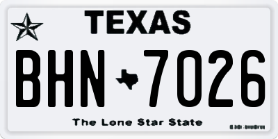 TX license plate BHN7026