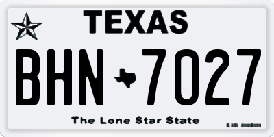TX license plate BHN7027