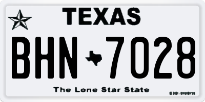 TX license plate BHN7028