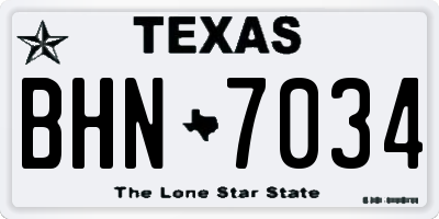TX license plate BHN7034