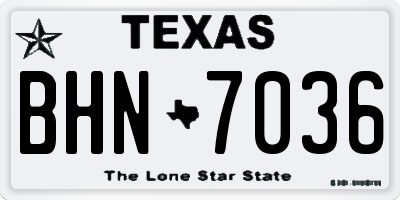 TX license plate BHN7036