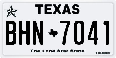 TX license plate BHN7041