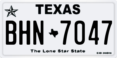 TX license plate BHN7047