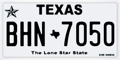 TX license plate BHN7050