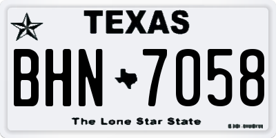 TX license plate BHN7058