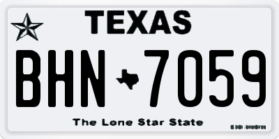 TX license plate BHN7059
