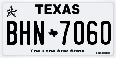 TX license plate BHN7060
