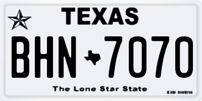 TX license plate BHN7070