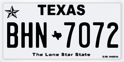 TX license plate BHN7072