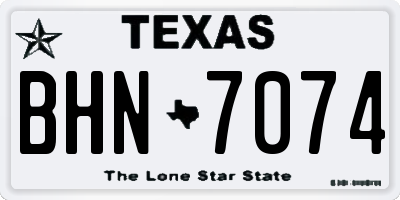 TX license plate BHN7074