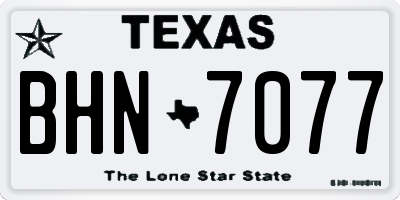TX license plate BHN7077