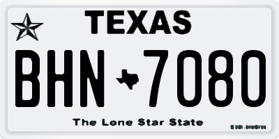 TX license plate BHN7080