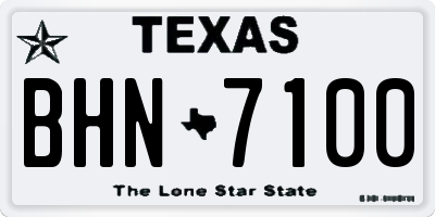 TX license plate BHN7100