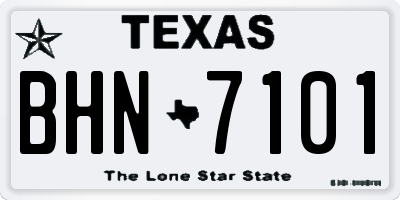 TX license plate BHN7101