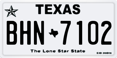 TX license plate BHN7102