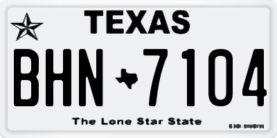 TX license plate BHN7104
