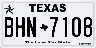 TX license plate BHN7108
