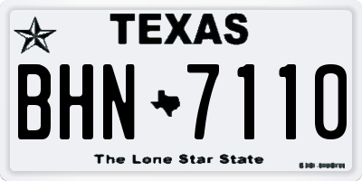 TX license plate BHN7110