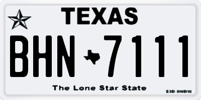TX license plate BHN7111
