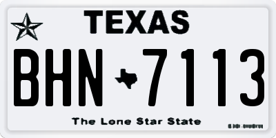 TX license plate BHN7113